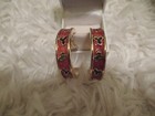 Givenchy Vintage Clip Earrings Gold Orange Green  Enamel Chunky Runway Signed — photo 2