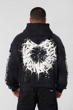 YOUNGLA (SOLD OUT) - 5143 - CYCLONE HOODIES - BLACK WASH - LARGE