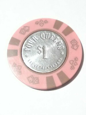 1980 FOUR QUEENS CASINO LAS VEGAS NEVADA $1.00 HARD TO FIND CHIP BOOKS AT $39.00