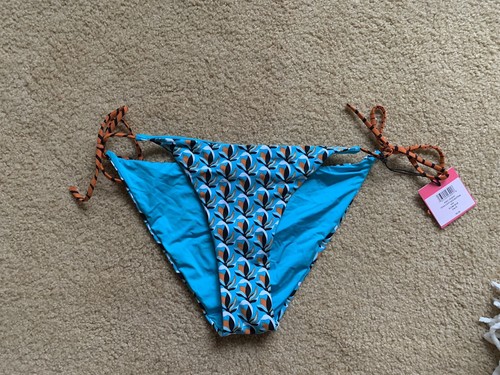 NWT DVF X ONIA Mila Balconette Bra &Kate Bottom Bikini Size XL Scuba Blue $205 - Picture 6 of 12
