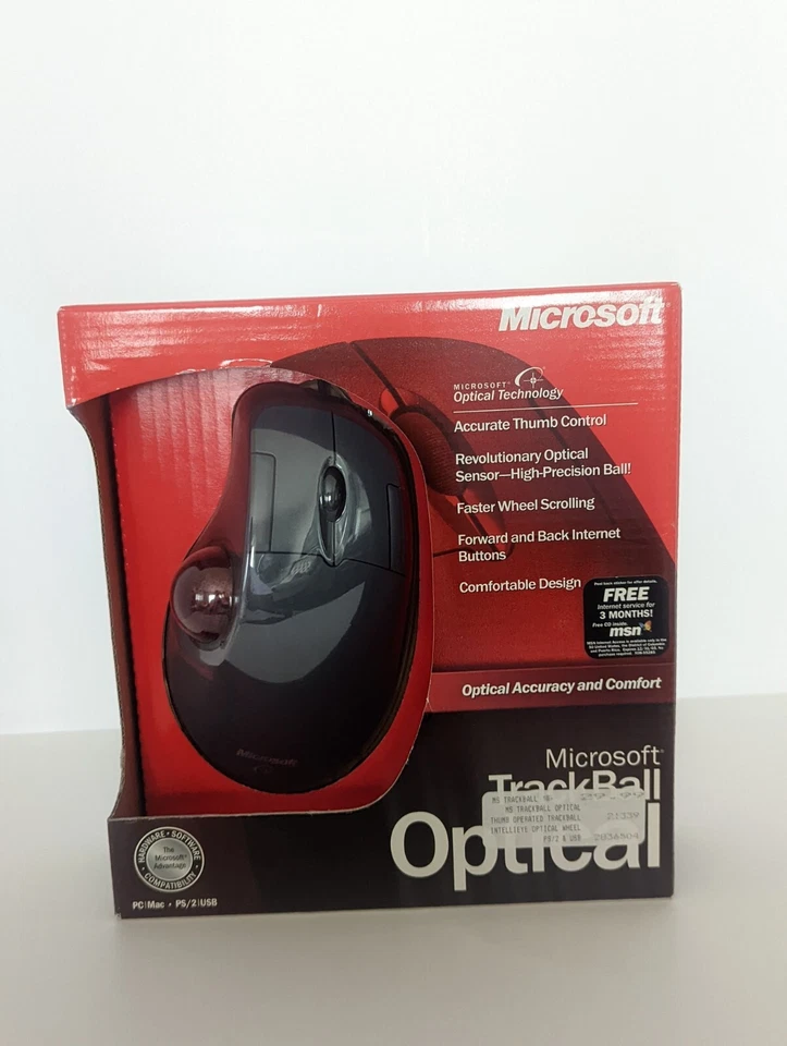 SEALED Microsoft Trackball Optical Mouse D67-00001 - Image 2 of 4