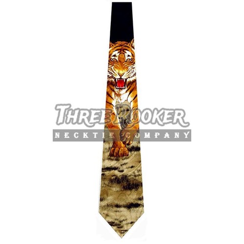 Tiger Krawatte Tier Krawatte Herren Katze Tiger Wild Krawatten Brandneu - Bild 3 von 3