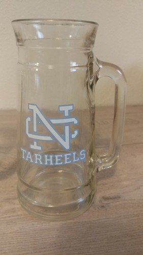 2x Vtg University of North Carolina Tarheels Beer Mug Glass Peanut Jar Stein Cup - Picture 4 of 4