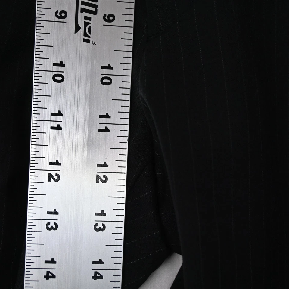 Pronto Uomo 46x32 Gris Rayas 100% Lana Frente Plano Traje Pantalón Hombre Vestido Pantalones Foto 3 de 4