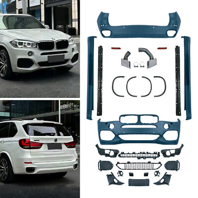 For 14-18 BMW F15 X5 M Sport Style Front Rear Bumper Body Kit Full Conversion