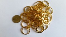Lot de 12 Porte Clef couleur Or - Neuf -