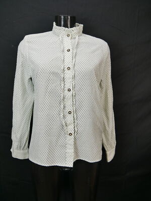 Gr.42 Trachtenbluse weiß Bluse für Dirndl Julius Lang Rüschen gemustert