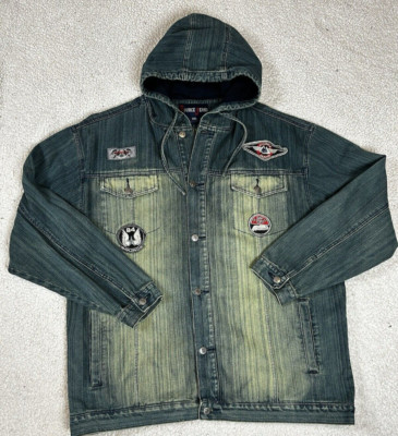 Vintage Source Jeans Jacket Mens XXL Biker Top Gun Trucker Skater Streetwear