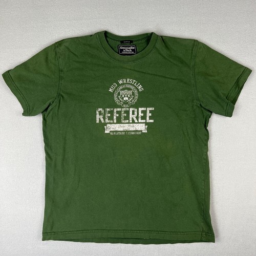 Vintage Abercrombie and Fitch T-Shirt passt klein Schlamm Wrestling Schiedsrichter lustig Y2K 00er