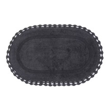 Hampton Crochet Reversible 100 Cotton Bath Rug Set, 24X40 Rectangle, Gray