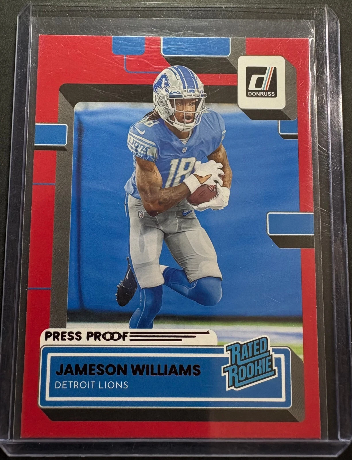 2022 Panini Donruss - Rated Rookie Jameson Williams #308 Press Proof Red (RC)