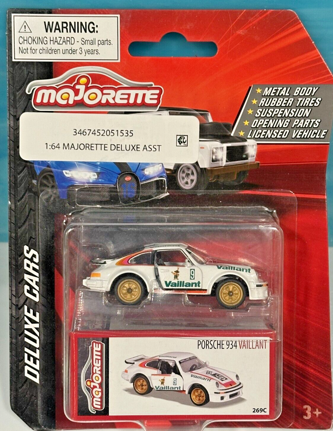 Porsche 934 GT3 Vaillant majorette deluxe asst 1:64 Porsche Edition Sealed NEW!