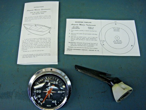 VINTAGE AIRGUIDE  MARINE SPEEDOMETER    - Picture 1 of 12