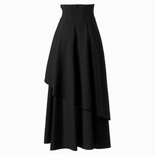 Lady Gothic Skirt Asymmetric Strap Lolita High Waist Steampunk Punk Dress Casual - Picture 7 of 17