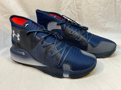 New Under Armour Men’s Anatomix Spawn Mid Navy Blue Shoes Size 18 3022521-400