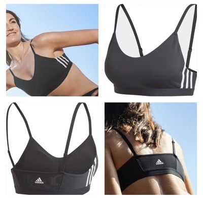 NWT: Adidas Women s All Me 3-Stripe Sports Bra, Black, Size 2X