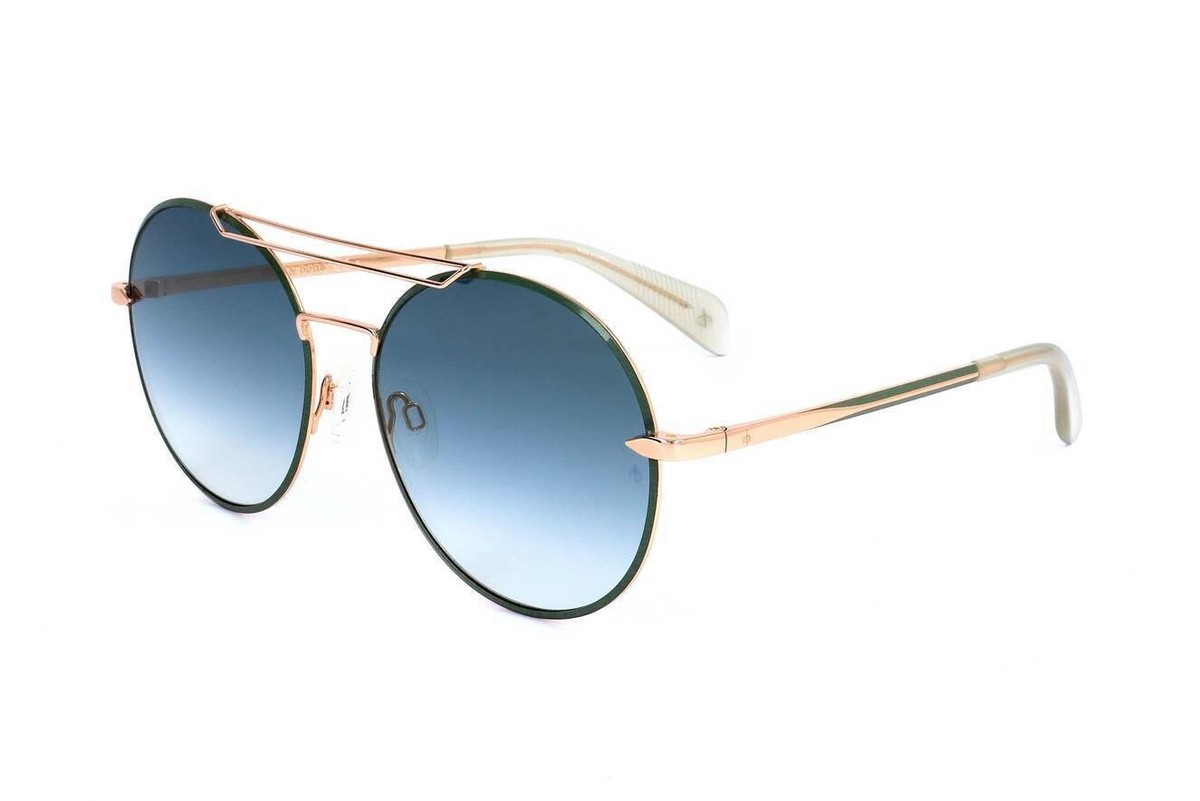 Rag and Bone 1011/S PEF EZ 59-17-145 Gold Frame Round Sunglasses Amazon.com: rag & bone Round Sunglasses RNB1011S RHL9O Black  main image 2