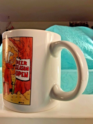 Funny Hunting Coffee Mug Double Sided "DEER SEASON OPEN" Deer in Disguise 3.5" - Picture 3 of 12