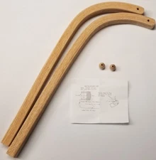 Pair (2) Oak Wood High Chair Tray Arms seat antique vintage rail old baby toddle