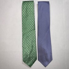 2-Pack Nautica Silk Neck Ties, Gridded and Striped pattern, Blue/Green