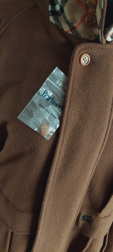 Vtg Mens Brown Tan Burberrys 80s 90s Bomber Jacket Wool Coat 58 Reg Xxx large - Afbeelding 19 van 20
