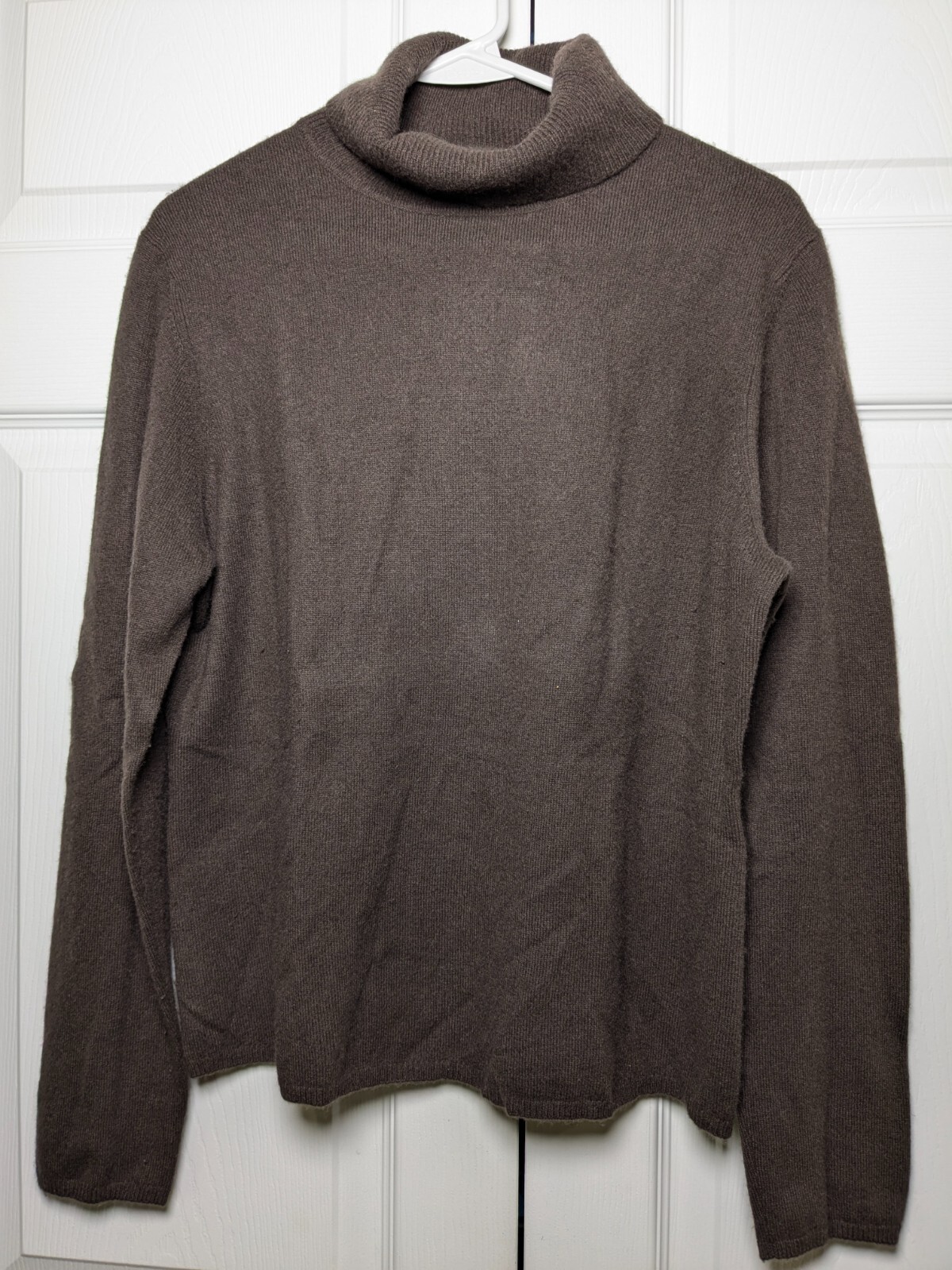 Charter Club 2-Ply Cashmere Brown Turtleneck Sweater, Size Large