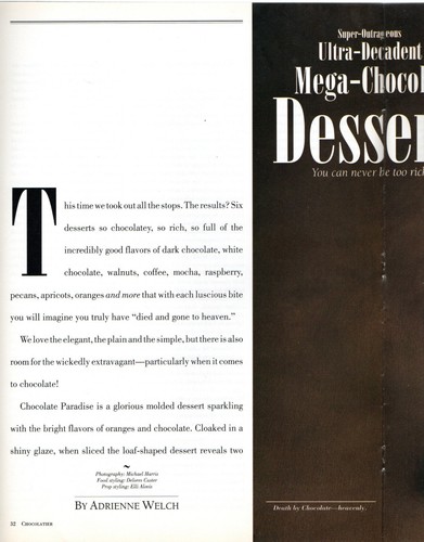 CHOCOLATIER Magazine September 1992 Ultra-Decadent Mega-Chocolate Desserts - Picture 3 of 4