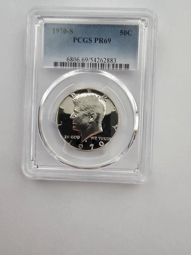 SILVER 1970 S PR69 MINT KENNEDY HALF DOLLAR GRADED PCGS 40% AG COIN