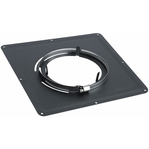 Plaque de propreté inox TEN 400x400 mm avec ouverture de 180 mm pour conduit de poêle noir mat