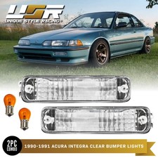 Depo Jdm Pair Of Clear Front Bumper Signal Lights For 1990-1991 Acura Integra