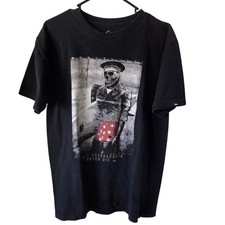 Quicksilver Large Black Tee Old Boardshorts Never Die Skeleton Surfer Streetwear