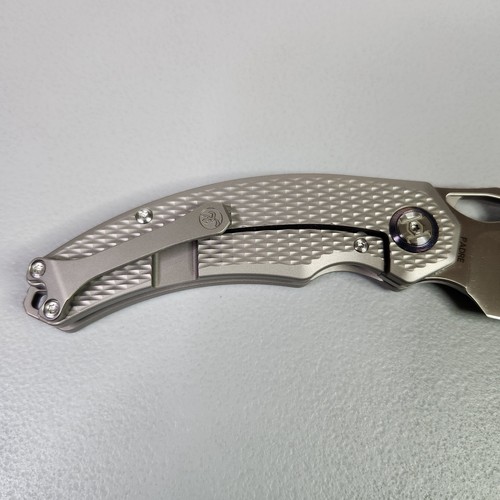 Kunwu Knives Padre Satin Diamond Ti Folding Knife VANAX HRC K706T-2 Titanium - Picture 10 of 16