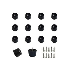 20 PCS Black Rubber Feet Pad with Stainless Screws, Non Slip Rubber Bumper Feet,
