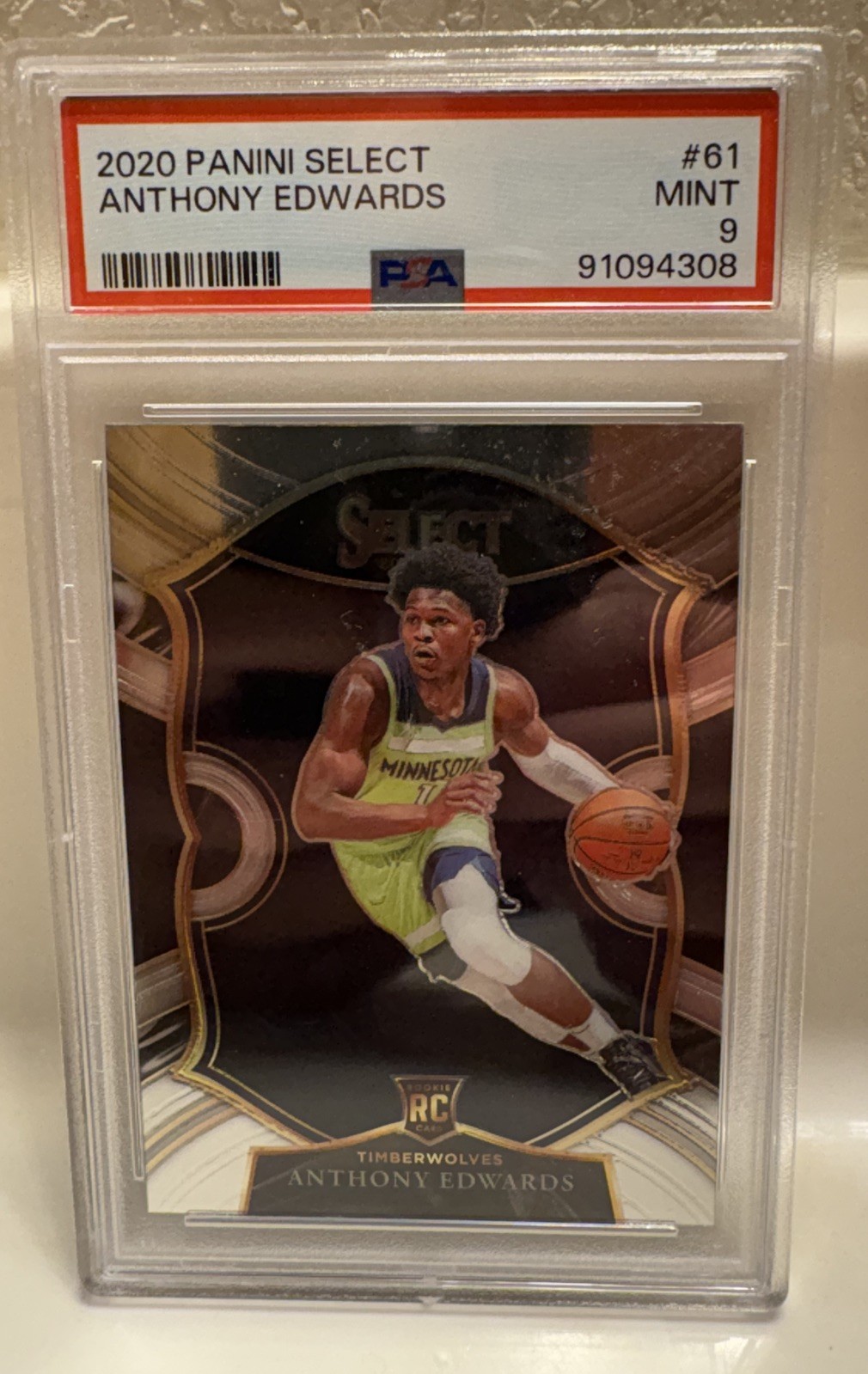 2020-21 Panini Select - Concourse Anthony Edwards #61 (RC) PSA 9