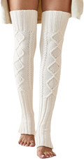 Women'S Cable Knit Thigh High Leg Warmer Socks over Knee High Footless Boot Stoc