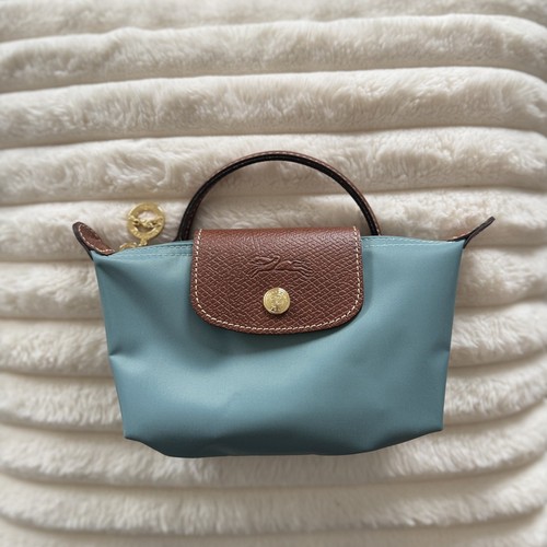 SALE LONGCHAMP Tasche mit Henkel LE PLIAGE Reißverschluss blau, grün NEU - Bild 4 von 10