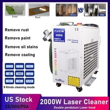 2000W Laser Cleaning Machine Remove Oil Paint Car Rust Removal US Dual Pendulum