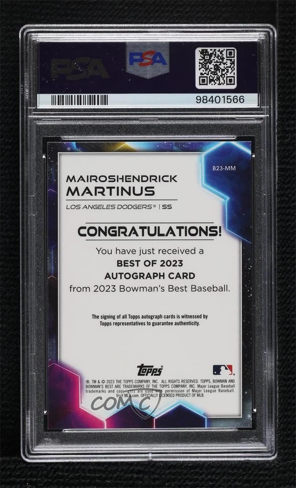 2023 Bowman's Best of Mairoshendrick Martinus #B23-MM PSA 9 MINT Auto - Image 2 of 2