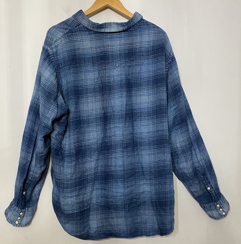Polo Ralph Lauren blau kariert Chambray Flanell XXL Perlen Druckknopfpasse Western Cowboy - Bild 2 von 12
