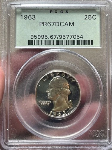 1963 Deep Cameo Proof Washington Quarter PCGS PR67 DCAM