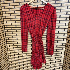 Express Red And Black Wrap Style Dress Size Small