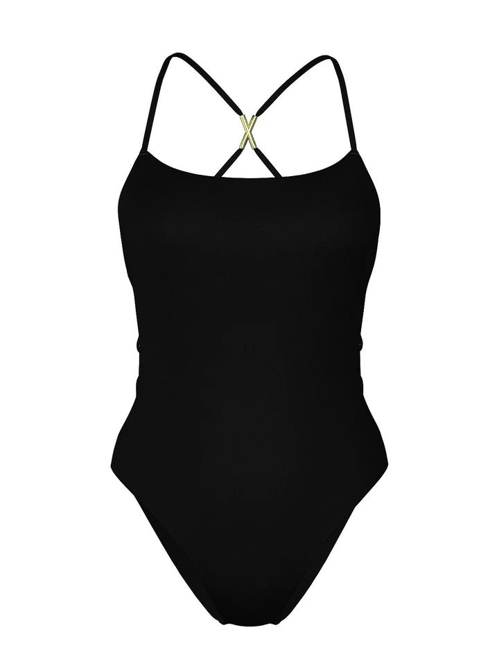 Traje de baño de una pieza negro VICTORIA'S SECRET SWIM Archives sexy con correas Foto 2 de 3