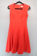 Calvin Klein Red V-Neck Sleeveless Dress-Sz 2-Back Zip-Business-Office-Nice