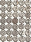 Washington Quarters 1939-1964 Many BU 90% Silver Lot of 35 Mixed Dates