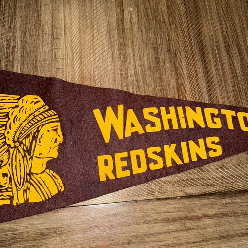 Vintage 1940s Washington Redskins Felt Pennant Original Chief Logo - RARE - Picture 3 of 6