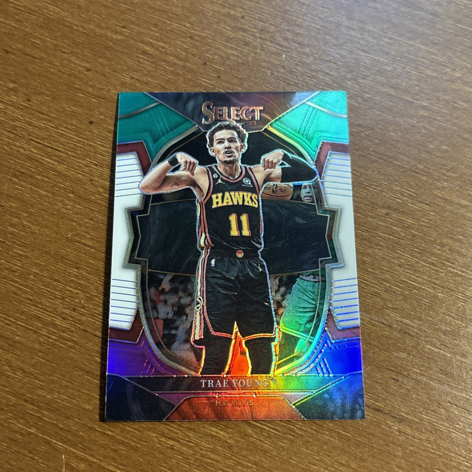 2022-23 Panini Select Trae Young Concourse Tri Color Prizm #66 Atlanta Hawks 