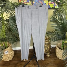 Chaps Pants Slacks 38W 32L Gray tonal Pattern  poly wool spandex 