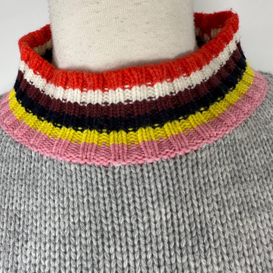 Boden Women's Size M Gray Sweater Multicolor Turtleneck Wool Cotton Blend - Image 4 of 4