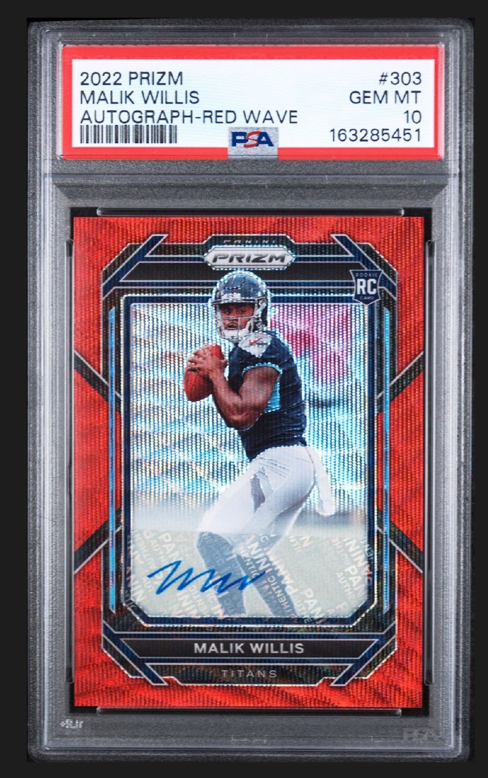 2022 Panini Prizm Malik Willis RC Auto Red Wave Prizm /149 PSA 10 #303 📈🔥
