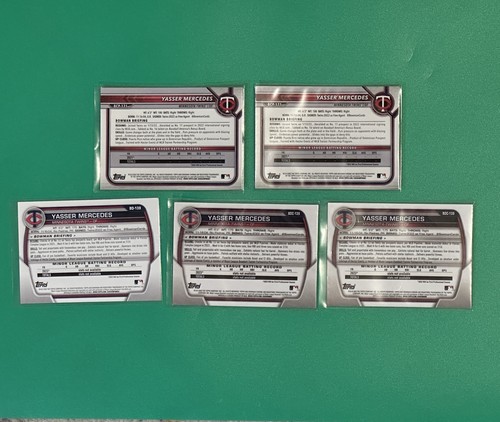 (X5) Yasser Mercedes 5-Card Bowman Lot (2022 1st, 2023) Minnesota Twins - Picture 2 of 2